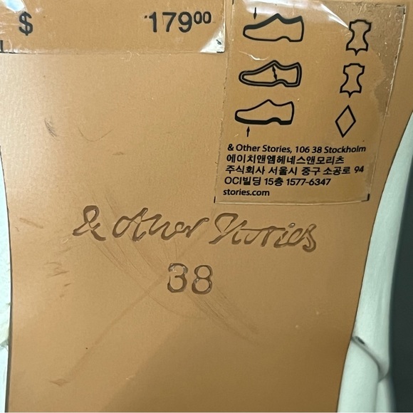 & Other Stories Women’s White Leather Booties Chunky Heel Round Toe **Size 7.5 - Picture 14 of 14